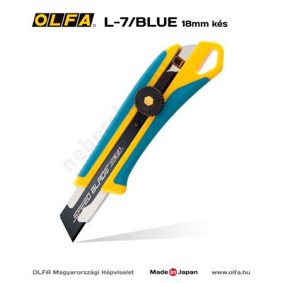 OLFA L-7/Blue - Limitált kiadású 18mm-es OLFA csavaros rögzítésű kés/sniccer