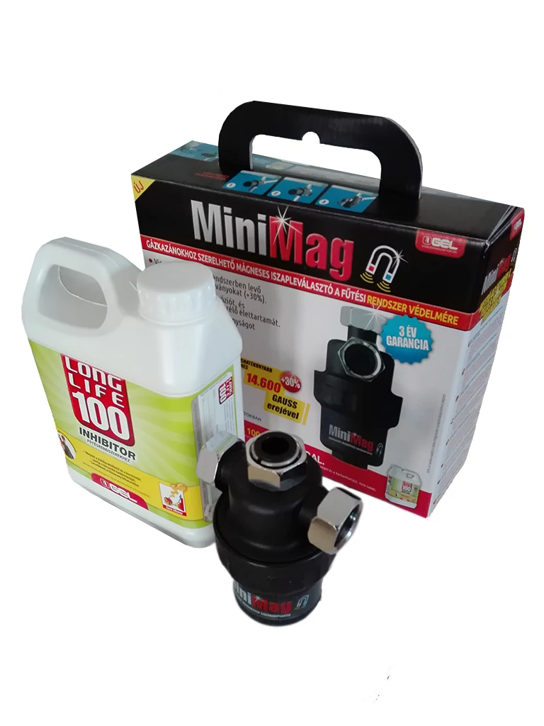 GEL MiniMag mágneses iszapleválasztó+Long Life 100 Inhibitor